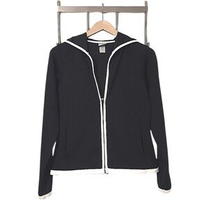 Champion Black And White Zipper Hoodie Sweatshirt Sz S